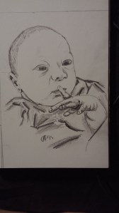 H newborn sketch